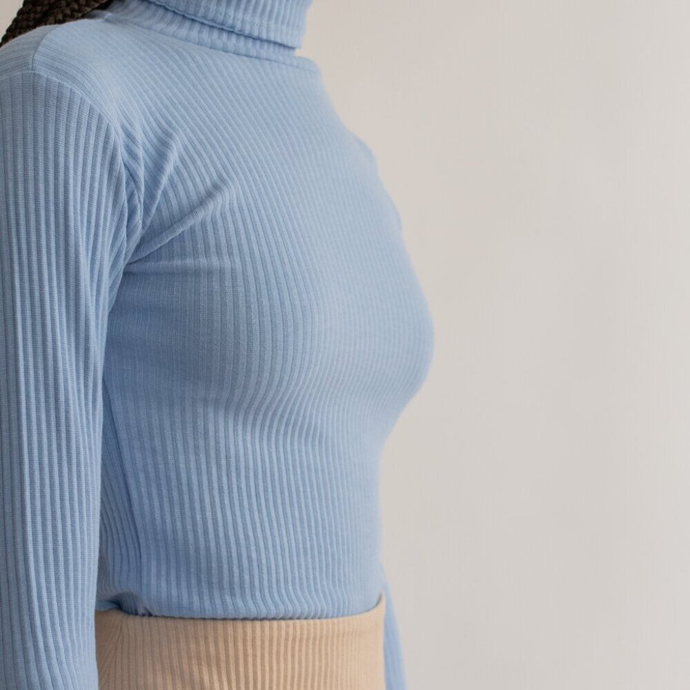 Cream Delfina Balda Turtleneck Top - Size M